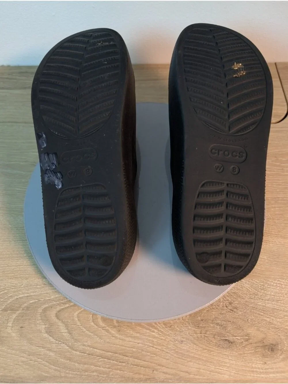 Crocs Women's Classic Platform Black Slides Size 8 Comfort Sandals Summer